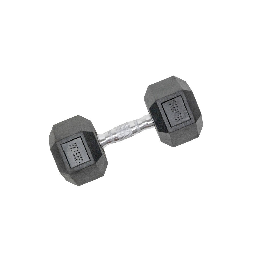 slide 3 of 8, Tru Grit Hex Dumbbell - 35lbs, 35 lb