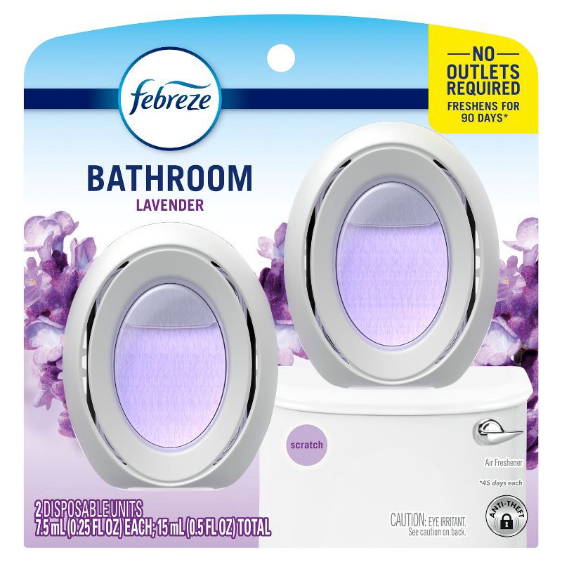 slide 3 of 6, Febreze Light Lavender Bathroom Air Freshener - 2ct, 2 ct