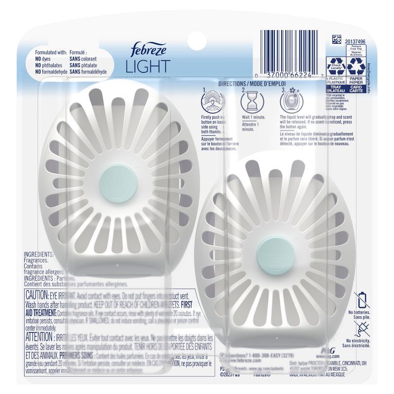 slide 12 of 12, Febreze Light Small Spaces Air Freshener - Lavender - 2pk, 2 ct