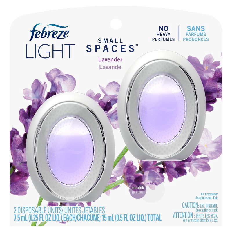 slide 9 of 12, Febreze Light Small Spaces Air Freshener - Lavender - 2pk, 2 ct