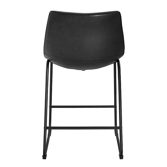 slide 3 of 6, Forest Gate Faux Leather Counter Stool - Black, 2 ct