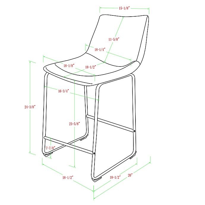 slide 6 of 6, Forest Gate Faux Leather Counter Stool - Black, 2 ct