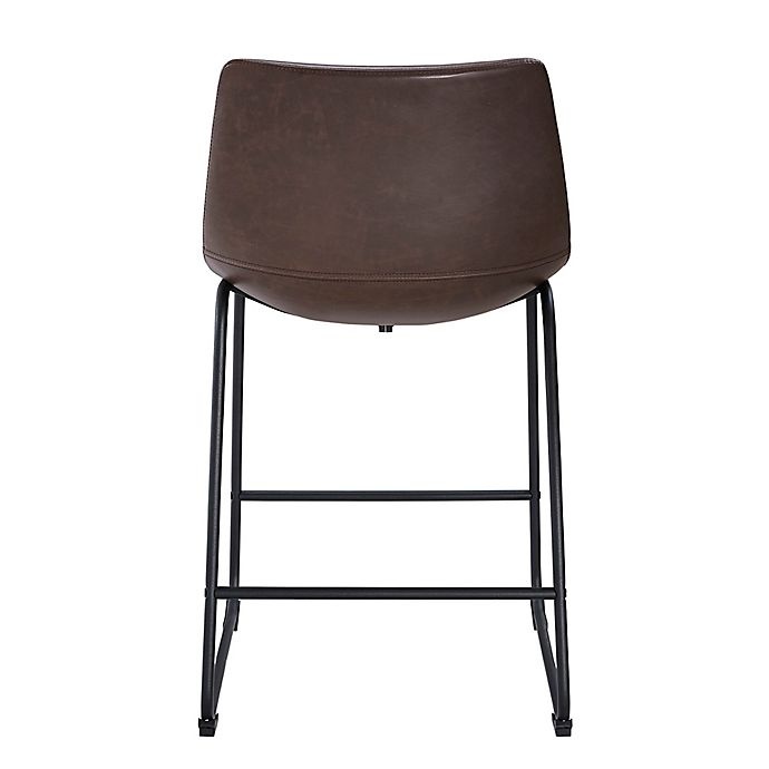 slide 4 of 6, Forest Gate Faux Leather Counter Stool - Brown, 2 ct