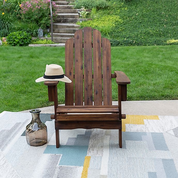 slide 4 of 10, Forest Gate Eagleton Acacia Folding Adirondack Chair - Dark Brown, 1 ct