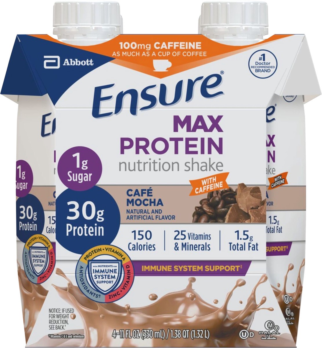 slide 4 of 5, Ensure Max Protein Cafe Mocha Nutrition Shake - 4 ct, 4 ct