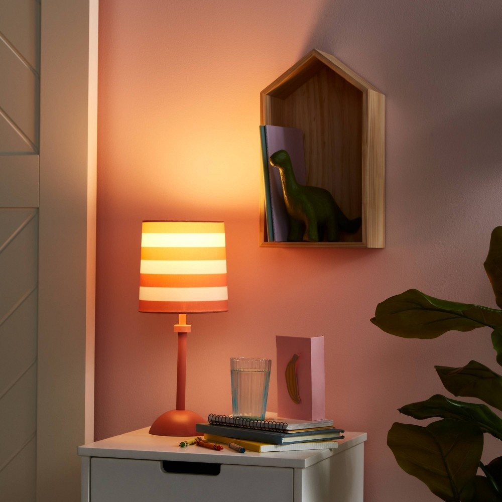 slide 2 of 4, Stripe Accent Lamp (Includes LED Light Bulb) Rose Pink - Pillowfort, 1 ct