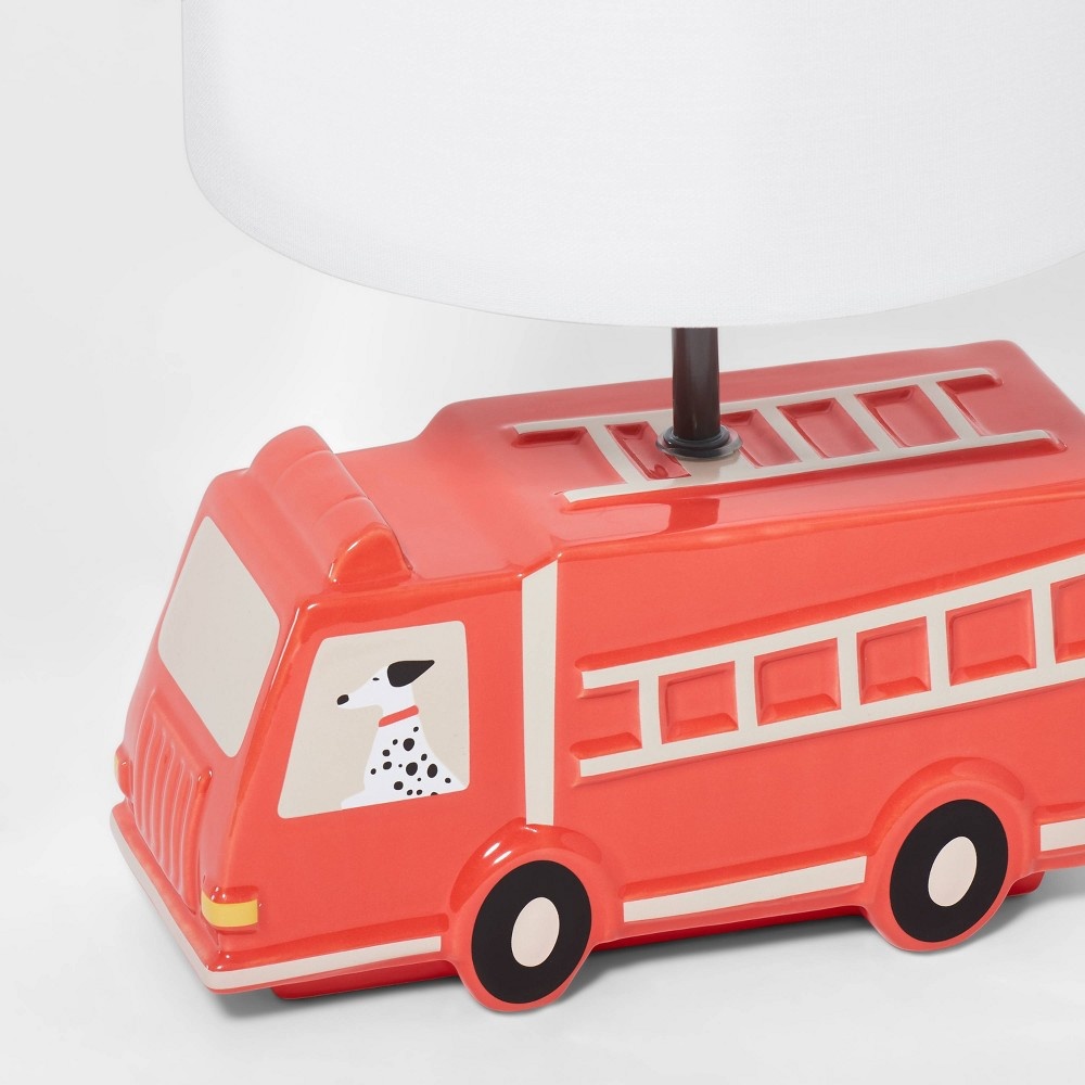 slide 4 of 6, Fire Truck Figural Lamp (Includes LED Light Bulb) Red - Pillowfort, 1 ct