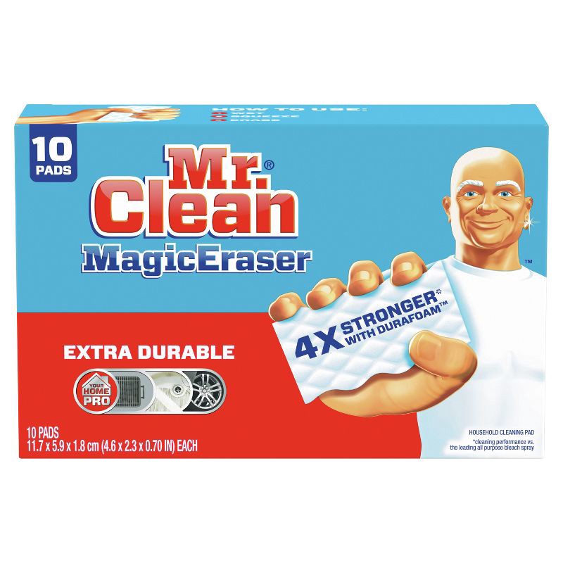 slide 1 of 9, Mr. Clean Extra Durable Scrub Magic Eraser Sponges - 10ct, 10 ct