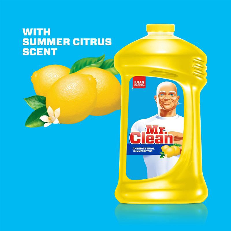 slide 11 of 11, Mr. Clean Summer Citrus Scent Antibacterial Multi Surface All Purpose Cleaner - 128 fl oz, 128 fl oz