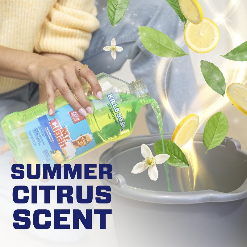 slide 4 of 11, Mr. Clean Summer Citrus Scent Antibacterial Multi Surface All Purpose Cleaner - 128 fl oz, 128 fl oz