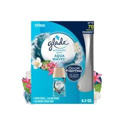 Glade Automatic Air Freshener Spray Dispenser Battery-Operated with Refill - Aqua Waves - 6.2oz