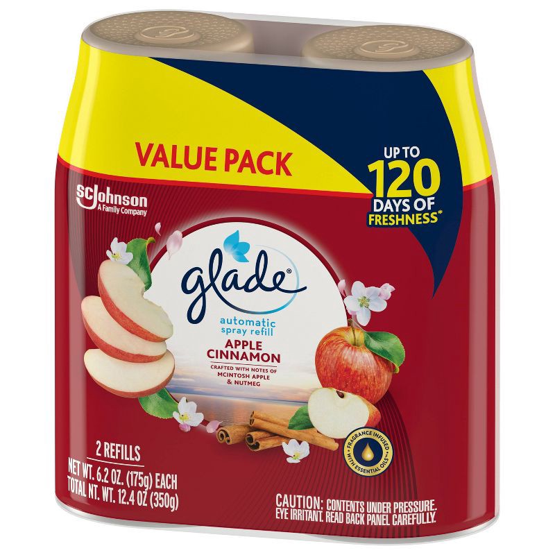 Glade Automatic Spray Air Freshener Apple Cinnamon 2ct Refill 12.4oz
