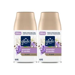 Glade Automatic Air Freshener Room Spray Scent Refills - Lavender & Vanilla - 6.2oz/2ct: Paraben-Free, Phthalate-Free, Aerosol, Battery Powered