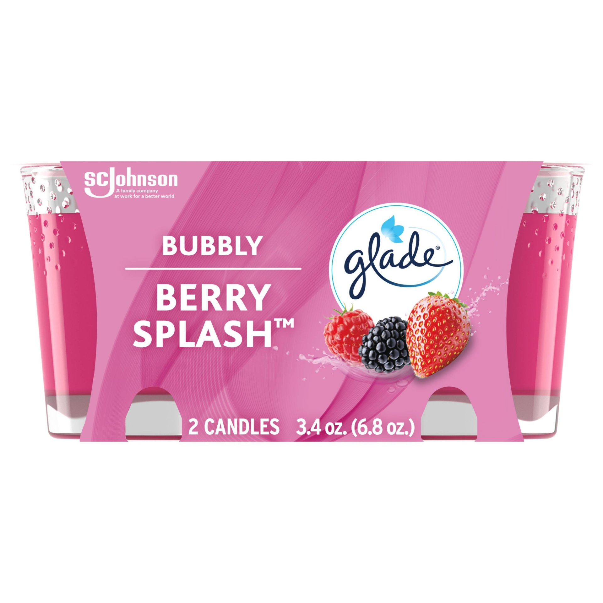 slide 1 of 7, Glade Two Pack Candles Bubbly Berry Splash - 6.8oz/2ct, 2 ct; 6.8 oz