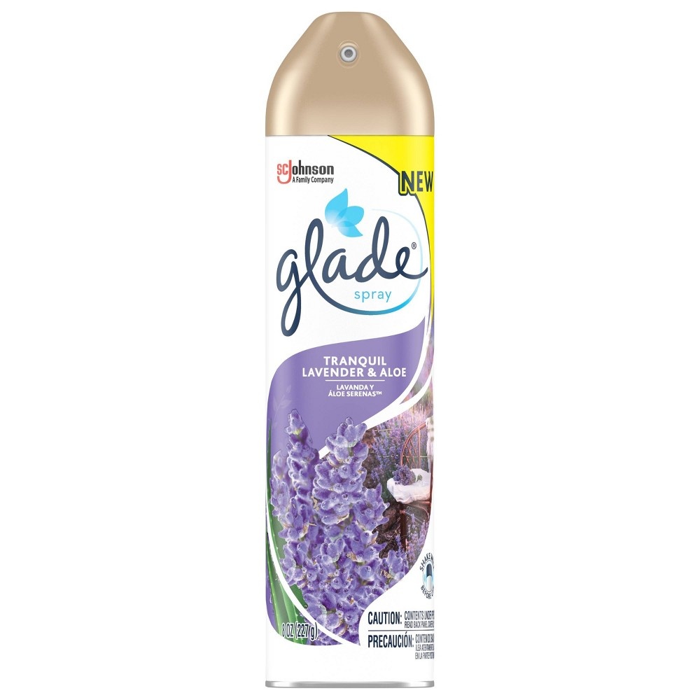 slide 3 of 7, Glade Room Spray Air Freshener Tranquil Lavender & Aloe, 8 oz