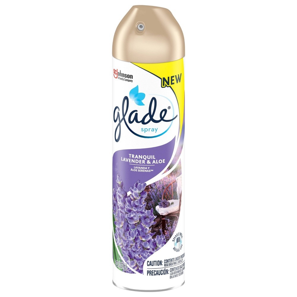 slide 6 of 7, Glade Room Spray Air Freshener Tranquil Lavender & Aloe, 8 oz