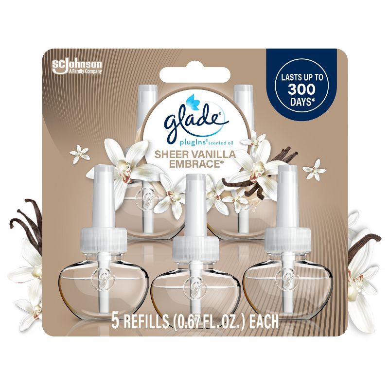 slide 1 of 14, Glade Air Freshener Plug Ins Scented Oil Diffuser Refills - Sheer Vanilla Embrace - 3.35 fl oz/5pk, 5 ct; 3.35 fl oz