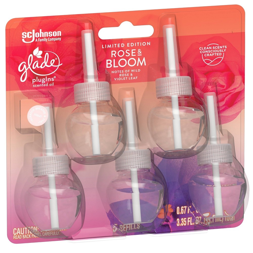 slide 4 of 4, Glade Plugins Rose Bloom PlugIns Refill, 5 ct