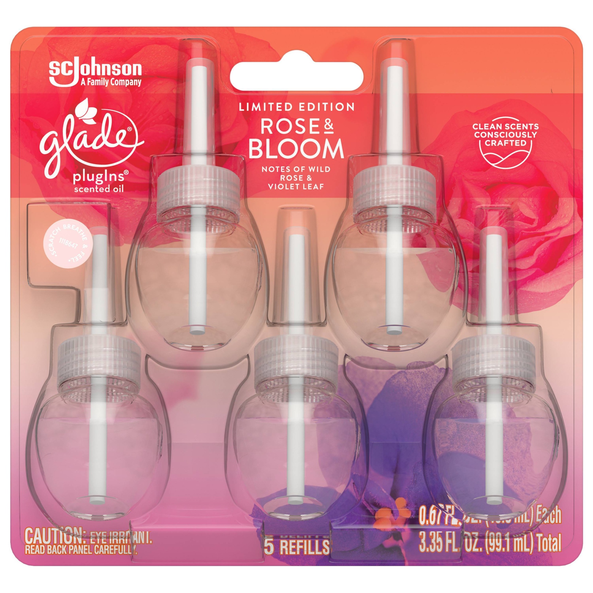 slide 1 of 4, Glade Plugins Rose Bloom PlugIns Refill, 5 ct