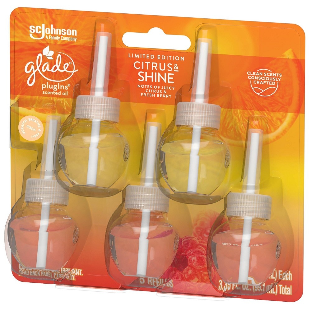 slide 3 of 4, Glade Citrus Shine PlugIns Refill, 5 ct