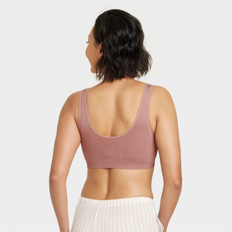 slide 3 of 5, Women's Nursing 2pk Pullover Seamless Sleep Bra - Auden™ White/Mauve XL: Wireless Knit Maternity, 2 ct