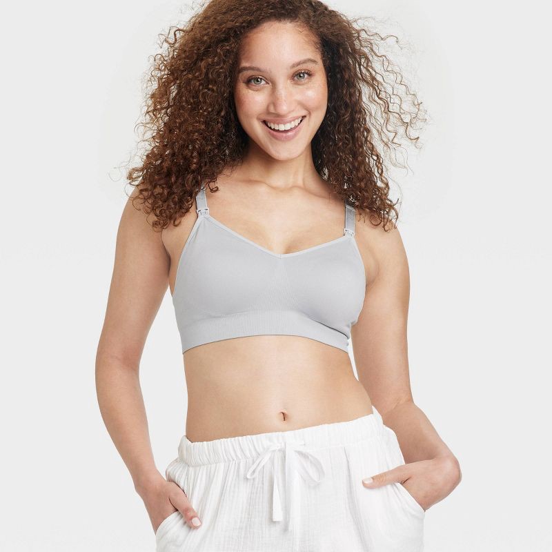 slide 1 of 4, Women's Nursing Seamless Bra - Auden™ Chai XL: Wireless Maternity Knit Pullover, Scoop Back, Machine Washable, 1 ct