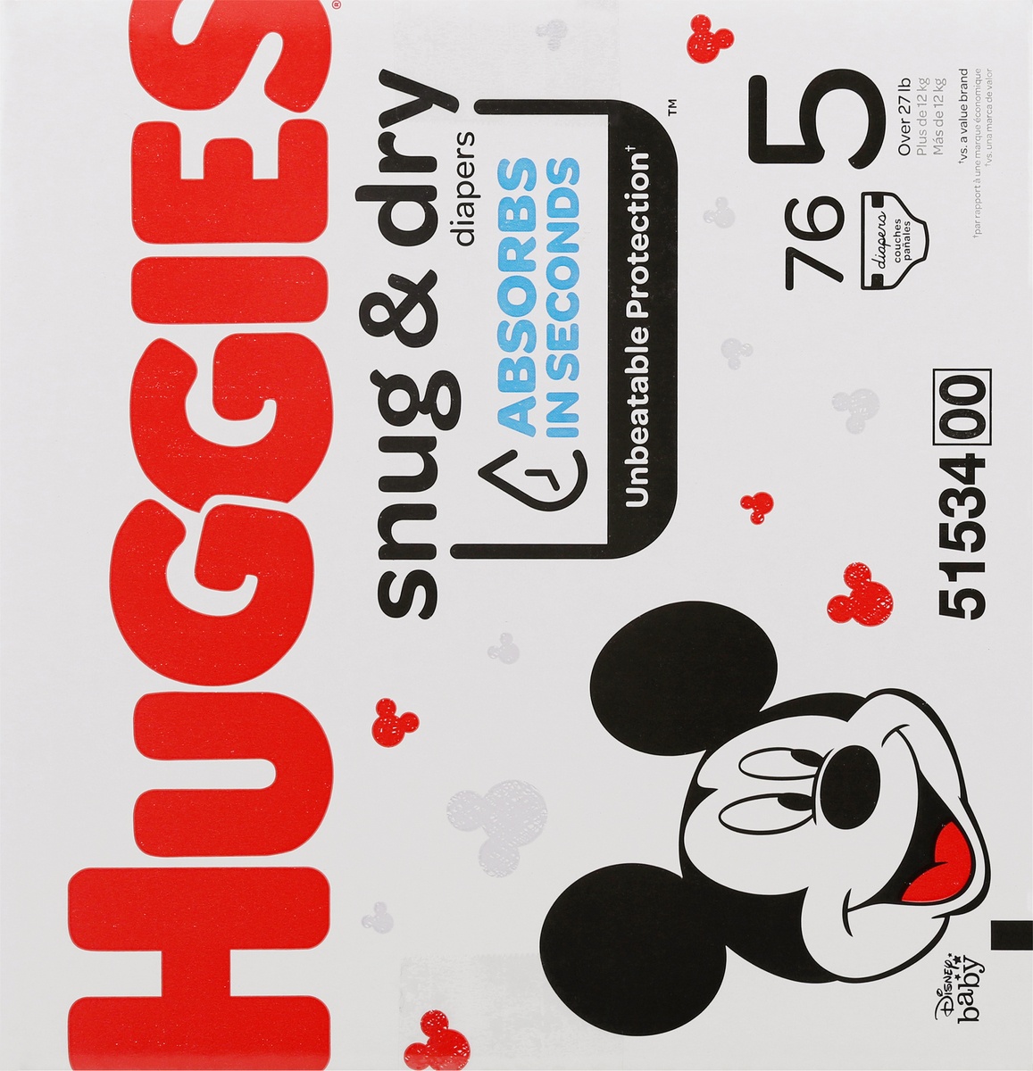 slide 3 of 8, Huggies Snug & Dry Diapers Super Pack - Size 5, 76 ct