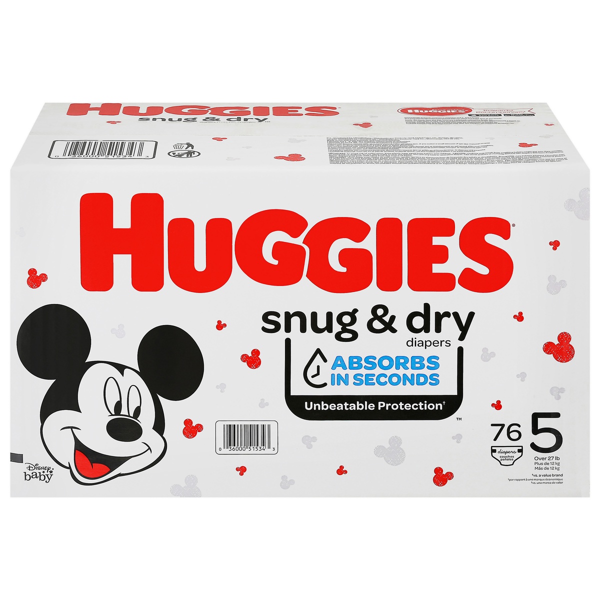 slide 1 of 8, Huggies Snug & Dry Diapers Super Pack - Size 5, 76 ct