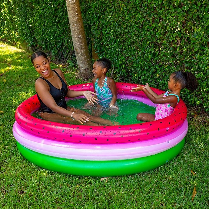 slide 3 of 5, PoolCandy Adult Inflatable Watermelon Sunning Pool, 1 ct