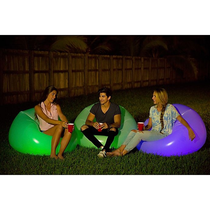 slide 3 of 6, Blochair Inflatable Light Up Chair - Frost, 1 ct