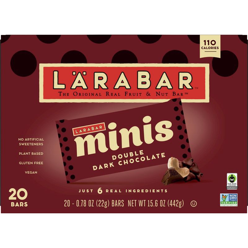 slide 2 of 5, Larabar Minis Double Dark Chocolate - 15.6oz/20ct, 15.6 oz, 20 ct