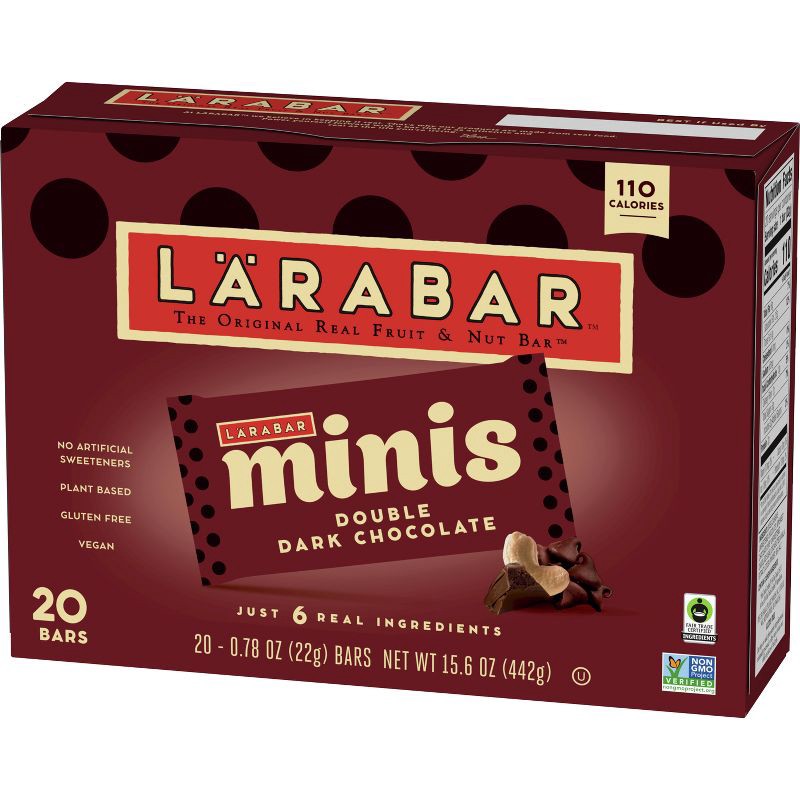 slide 3 of 5, Larabar Minis Double Dark Chocolate - 15.6oz/20ct, 15.6 oz, 20 ct