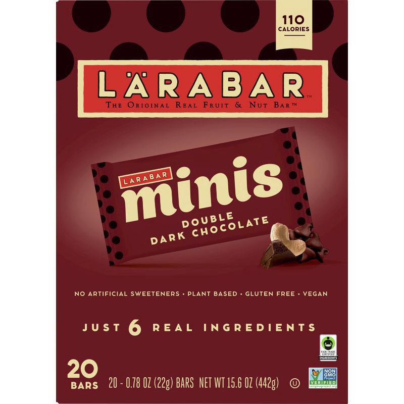 slide 4 of 5, Larabar Minis Double Dark Chocolate - 15.6oz/20ct, 15.6 oz, 20 ct