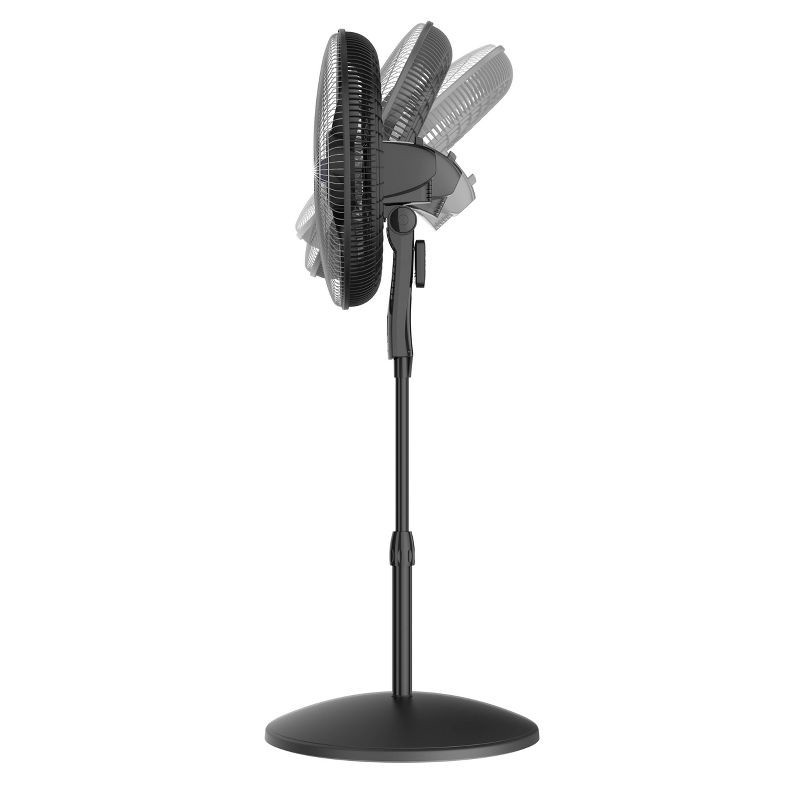 slide 5 of 11, Lasko 18" Stand Oscillating Fan Black: Adjustable Height, Remote Control, 4 Speeds, Indoor Use, ETL Listed, 1 ct
