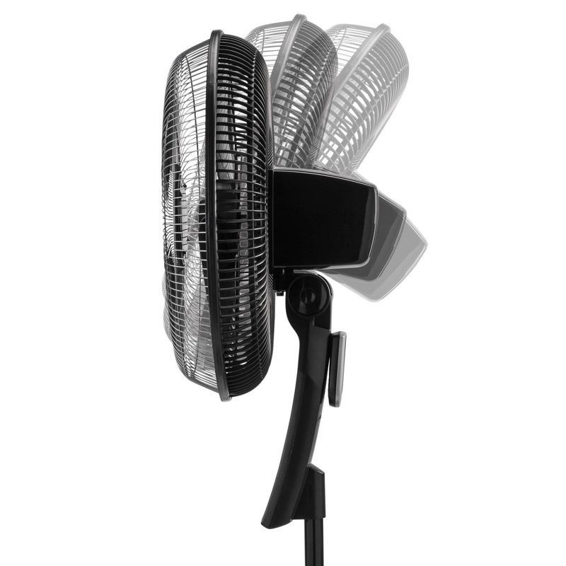 slide 7 of 11, Lasko 18" Stand Oscillating Fan Black: Adjustable Height, Remote Control, 4 Speeds, Indoor Use, ETL Listed, 1 ct