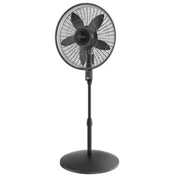 Lasko 18" Stand Oscillating Fan Black: Adjustable Height, Remote Control, 4 Speeds, Indoor Use, ETL Listed