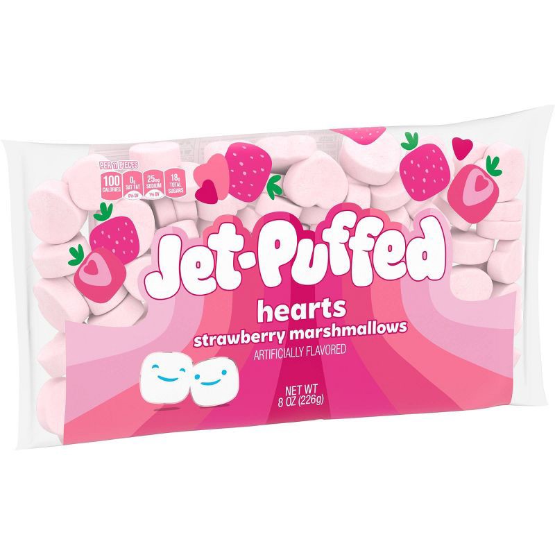 slide 1 of 1, Kraft Jet-Puffed Strawberry Marshmallow Hearts - 8oz, 8 oz