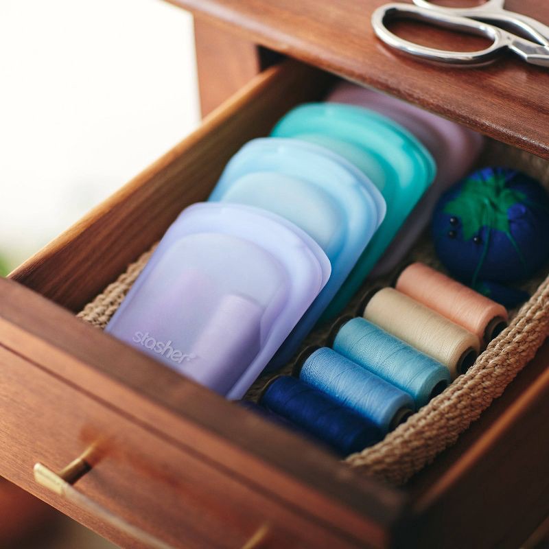 slide 4 of 8, Stasher Reusable Silicone Travel Accessories Bag Set - 2pk, 2 ct