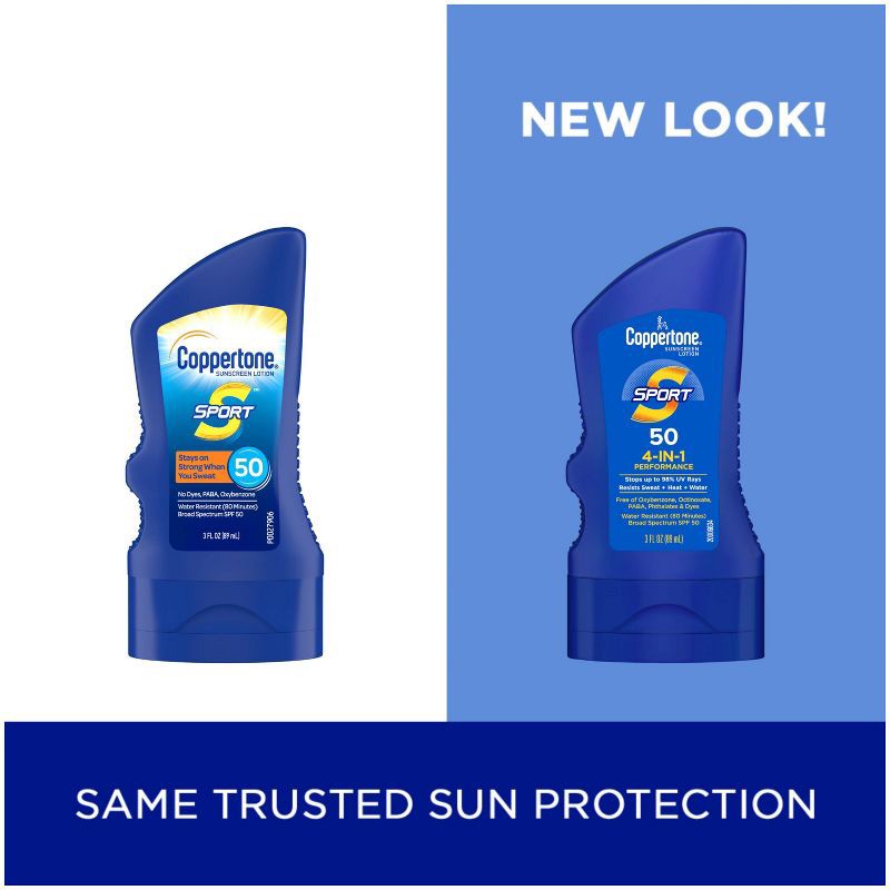 slide 2 of 10, Coppertone Sport Sunscreen Lotion - SPF 50 - 3 fl oz/1ct, 3 fl oz