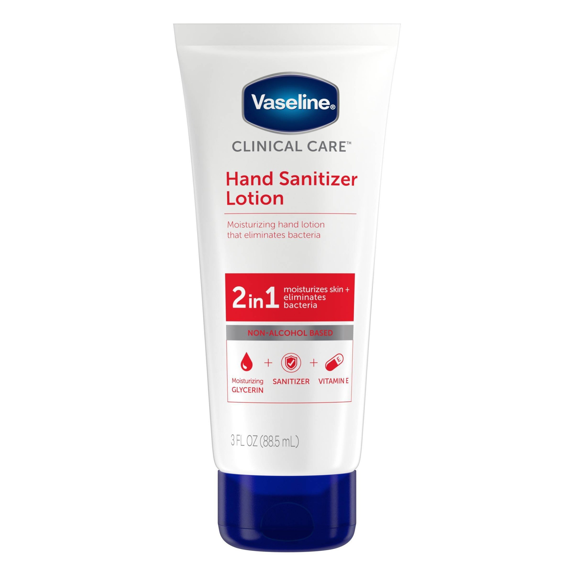 slide 1 of 4, Vaseline 2-in-1 Sanitizing Hand Lotion, 3 oz