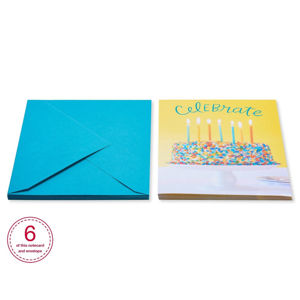 slide 6 of 7, Carlton Cards 6ct Birthday Cards Celebrate Cake, 6 ct