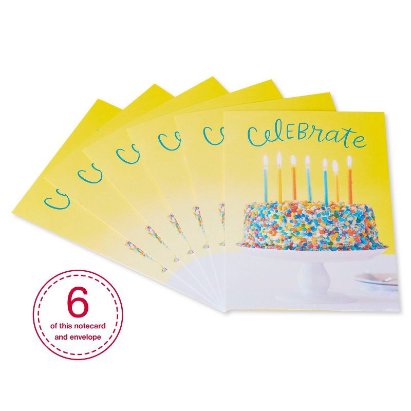 slide 1 of 1, Carlton Cards 6ct Birthday Cards Celebrate Cake, 6 ct