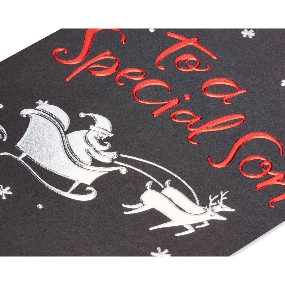 slide 5 of 5, Carlton Cards Son's Birthday Cards Santa and Sleigh Silhouette, 1 ct