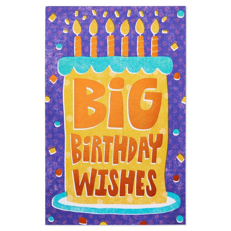 slide 5 of 6, Carlton Cards Birthday Card Cake with Lettering and Confetti, 1 ct