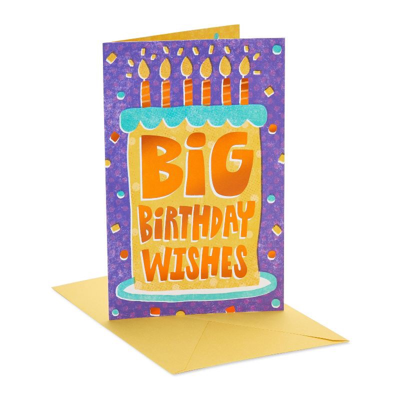 slide 1 of 6, Carlton Cards Birthday Card Cake with Lettering and Confetti, 1 ct