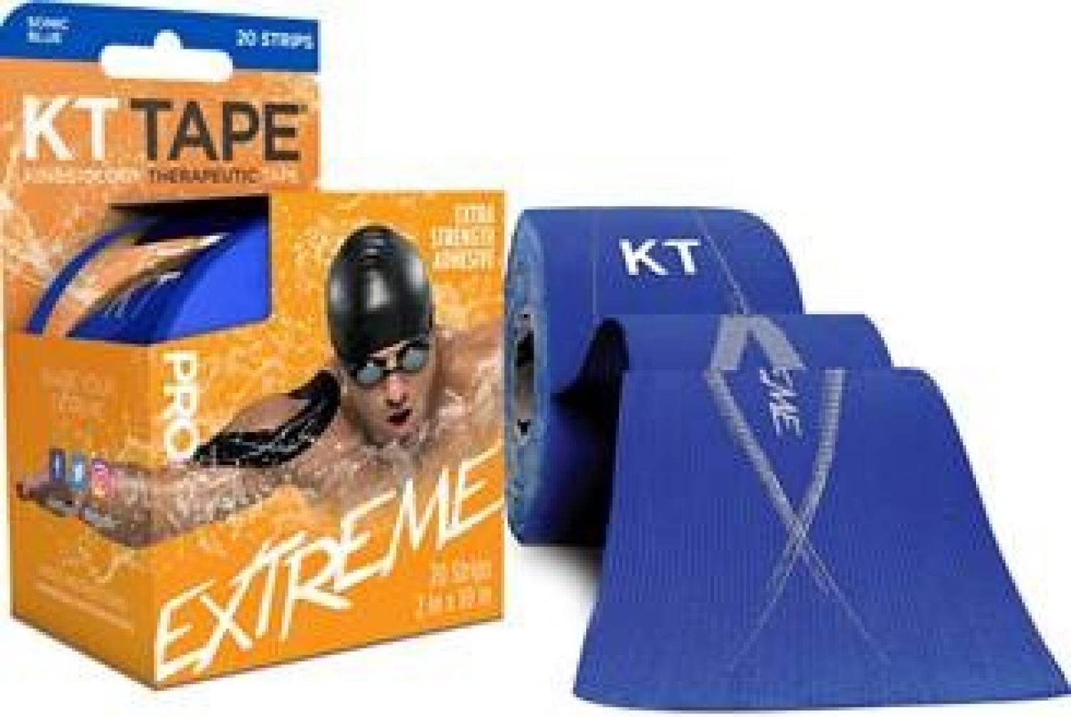 slide 1 of 1, Kt Tape Kinesiology Therapeutic Pro Synthetic Extreme Sonic Blue, 20 ct