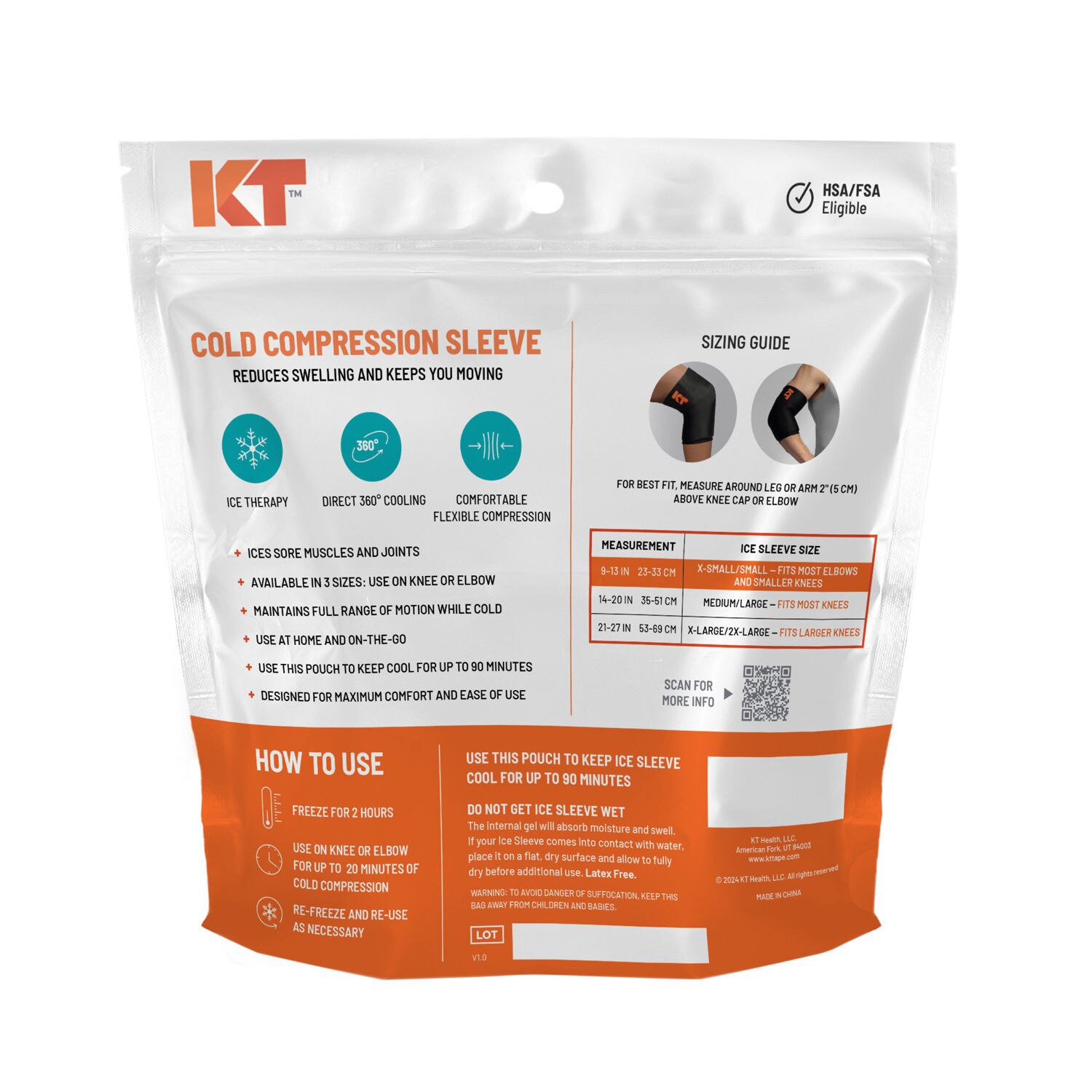 slide 2 of 3, Kt Health Ice Sleeve, Xs/S, 1 ct