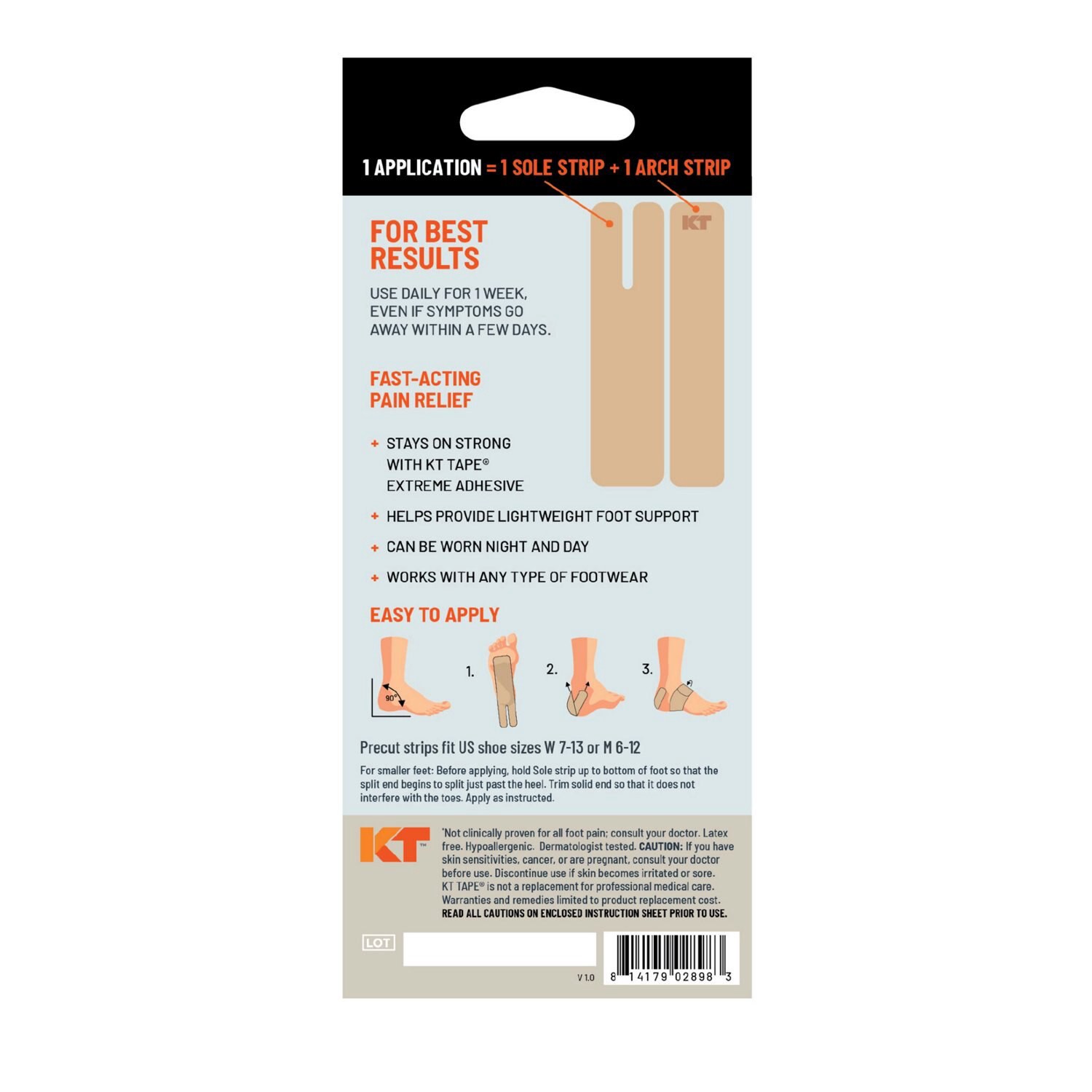 slide 2 of 2, KT Tape Kt Health Plantar Fasciitis Tape, 8 Ct, 8 ct