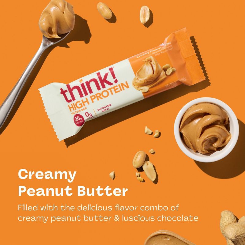 slide 3 of 12, think! Creamy Peanut Butter High Protein Bars - 20g Protein - 25.2oz/12ct, 20 gram, 25.2 oz, 12 ct