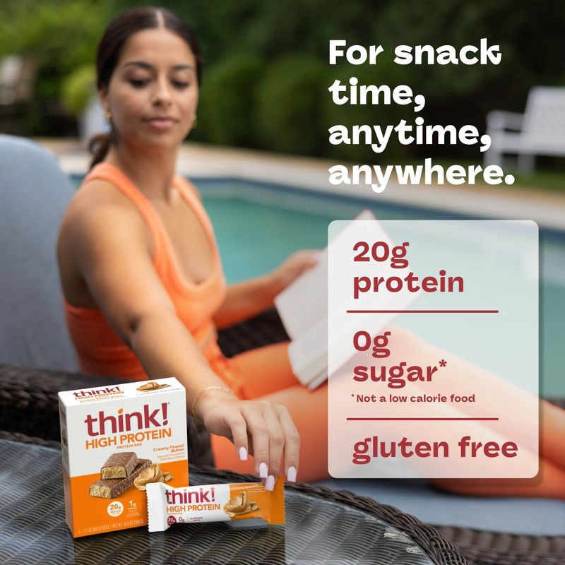 slide 5 of 12, think! Creamy Peanut Butter High Protein Bars - 20g Protein - 25.2oz/12ct, 20 gram, 25.2 oz, 12 ct